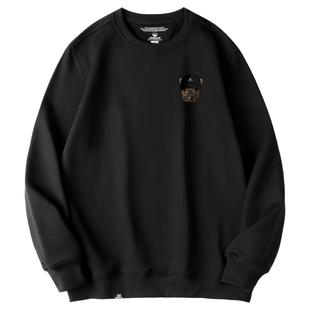 KERWATS可维斯品牌大码男女情侣无性别帽子狗头胸花简约打底卫衣