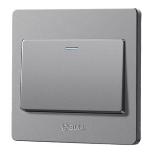 公牛一开一位单开1开多控开关面板灰色多三联三控制一灯中途开关