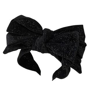 秋冬赫本风满天星丝绒大蝴蝶结发箍高颅顶宽边显脸小头箍发卡头饰