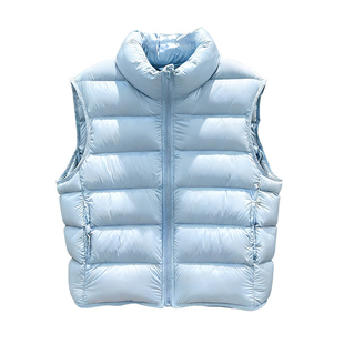 2025秋冬新款韩版排骨立领宽松羽绒马甲女短款小个子90白鸭绒外套