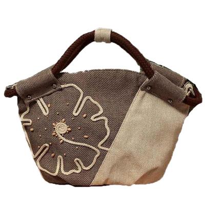 多用款手提单肩斜挎棉麻包