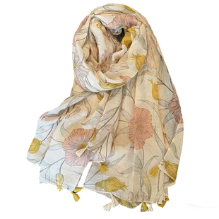 2026新品围巾女优雅金线高级感手感棉麻纱巾披肩旅行防晒防风头巾