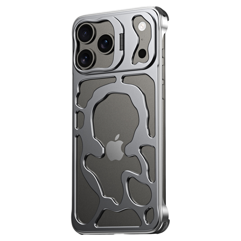 适用iphone17promax手机壳铝合金无边框超薄防摔镜头支架苹果17air保护壳全金属不挡信号磁吸充电高端17pro新