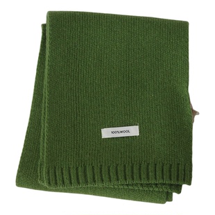 黄绿色系~100%羊毛经典简约版型纯色百搭休闲男女日常款围巾 包邮