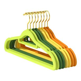 植绒衣架家用衣柜挂衣撑无痕防滑防肩角干湿两用服装店整理师专用