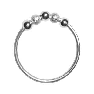 小众转运珠纯银戒指999足银胖手大号女简约食指精致闭口开口尾戒