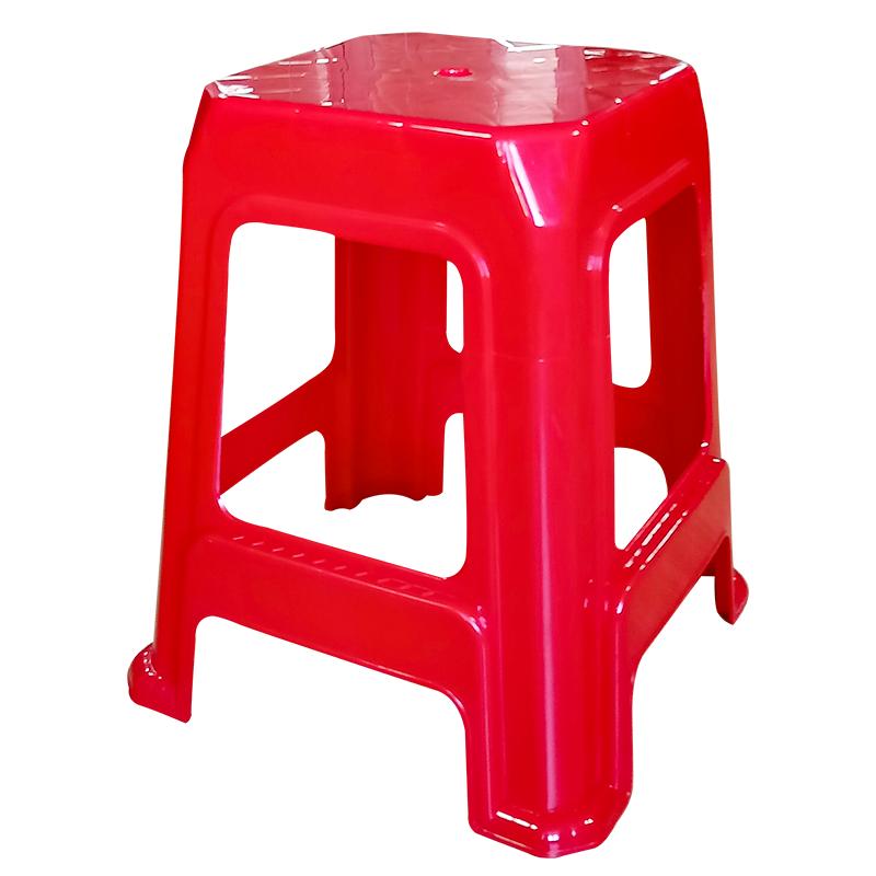 10个装红色塑料凳子家用加厚熟料农村酒席红高凳特厚商用塑料椅子
