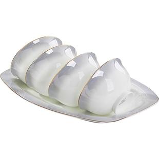 碗家用唐山品质骨瓷餐具45%骨粉2025新款好看的金边碗盘碟子组