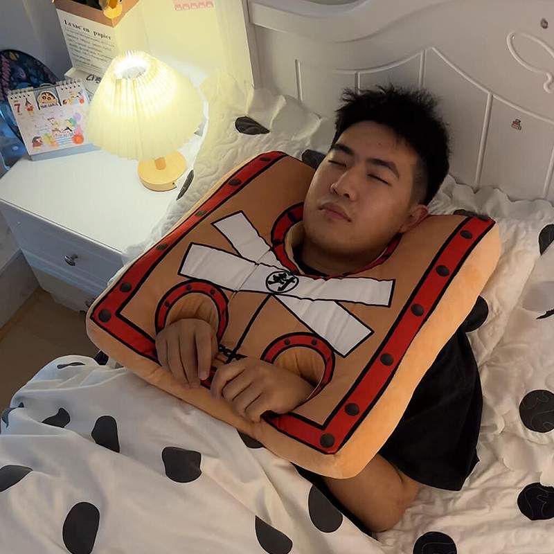 搞怪枷锁缉拿创意沙发U型枕靠枕抱枕车载毛绒护脖护颈办公室神器