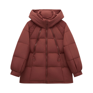 微胖的喵喵大码女装胖mm冬装新款加厚保暖外套休闲连帽羽绒服9920