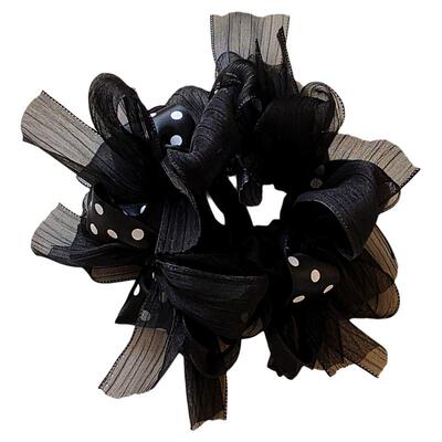 黑色波点网纱扎头发圈高级感发饰