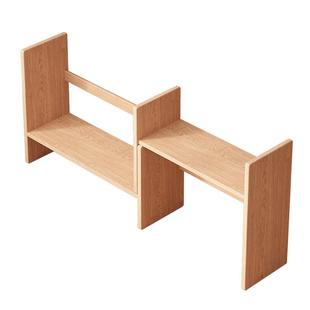 三梦实木桌面置物架电脑桌上书架书桌多层可伸缩简易学生办公收纳