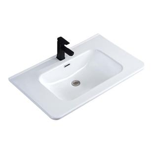 半嵌入式台中盆柜盆洗手盆一体式陶瓷洗漱台盆圆角弧形洗脸盆单盆