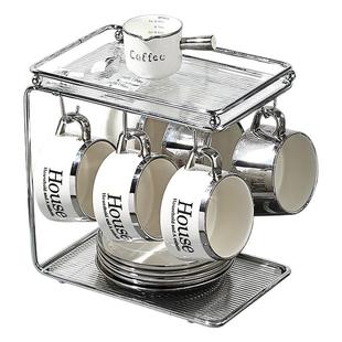 轻奢咖啡杯套装高档精致陶瓷茶杯马克杯下午茶茶具杯子水杯高级感