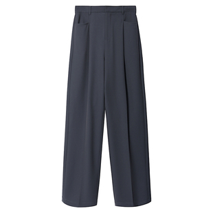 图曼朵灰色西装裤女秋季新款垂感休闲西裤通勤职业面试正装阔腿裤