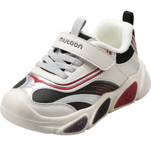 牧童儿童运动鞋2025冬季新款宝宝闪灯鞋轻便跑步加绒保暖女童鞋子