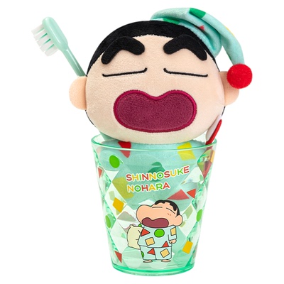 灵动创想蜡笔小新毛绒套装盲盒公仔牙刷玩偶可爱挂件周边新年礼物