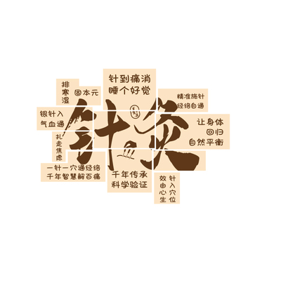 针艾灸馆文化墙挂画广告海报中医养生形象背景装饰美容院氛围布置