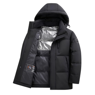 2025新款高端极寒鹅绒羽绒服男款加厚保暖防寒服冬季中长款外套