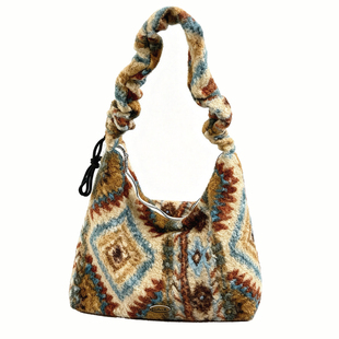 费尔岛毛绒绒包包女 ins风复古休闲羊羔毛托特包大容量单肩斜挎包