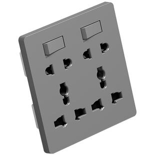 国际电工86型多功能两开十孔插座带开关10孔双五孔厨房电源插孔