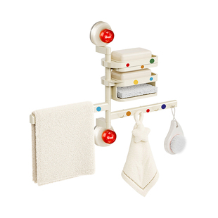 吸盘旋转肥皂盒壁挂式免打孔香皂盒置物架2025新款卫生间多层沥水