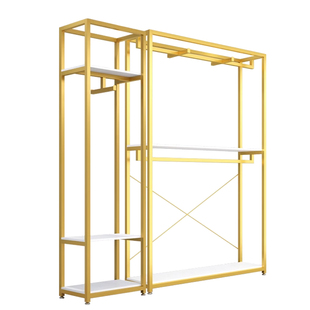 服装店展示架衣服架子男女装童装铁艺双层货架陈列架落地式挂衣架