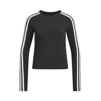 阿迪达斯秋季新款女子运动休闲卫衣修身圆领薄款透气 JN0755