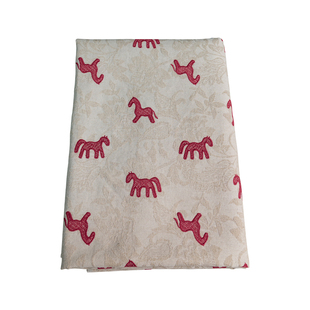 亚麻小红马刺绣提花 国风廓形立裁 马年上衣外套披风设计师面料