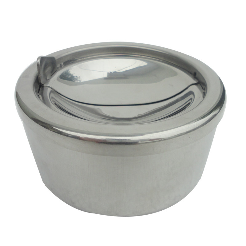 包邮加厚不锈钢烟灰缸自灭创意带盖防风礼品时尚餐厅家居酒吧网吧