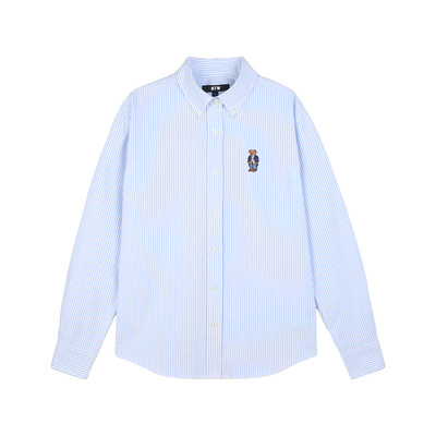 R2W修身纯棉牛津纺长袖条纹衬衫