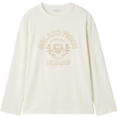gelato pique25秋冬新品男女同款学院logo长袖T恤睡衣PHCT254978