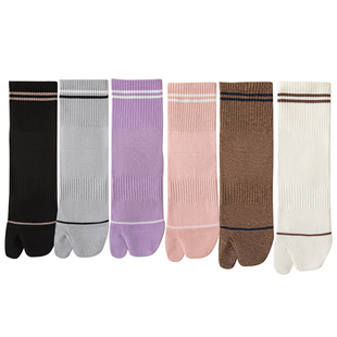 猫人二趾袜子女中筒纯棉夏白色人字拖拇指女士五趾长筒分趾两趾袜