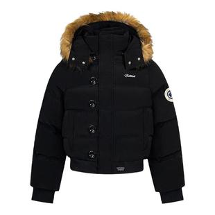 SREK复古大毛领连帽棉服外套男女冬季新款加厚保暖宽松面包服棉衣