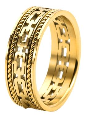 双股钢丝绳古巴链戒指