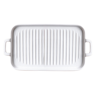 长方形双耳烤箱烤盘烘焙简约创意大号陶瓷家用鱼盘烤翅盘家用菜盘