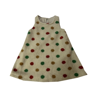 韩系童装女童彩色圆点毛毛背心裙秋冬新品女宝宝无袖羊羔毛连衣裙
