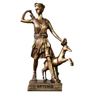 希腊月亮狩猎女神阿尔忒弥斯雕塑摆件  欧式复古餐厅摆设拍照道具