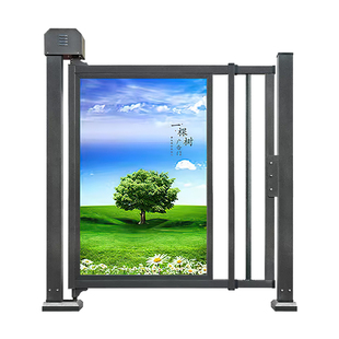 电动广告门平移门禁系统人行通道栅栏门小区智能广告门伸缩平移门