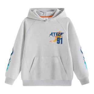 安踏儿童卫衣男童连帽套头衫2025秋冬款篮球保暖中大童加绒卫衣