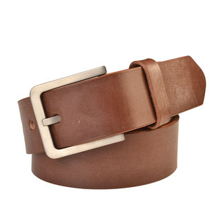 纯钛针扣腰带真皮马缰革皮带男士高档钛材质针扣头层牛皮裤带