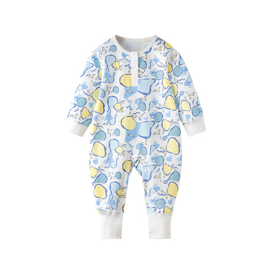 纯棉保暖男女童防踢宝宝连体睡衣