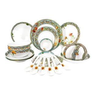 玛戈隆特温莎花园骨瓷餐具套装碗盘家用高级感全套特别好看的碗碟