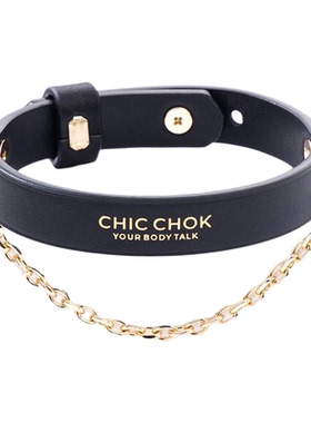 CHICCHOK原创欧美真皮轻奢小众精致手链高级感手环牛皮手腕带