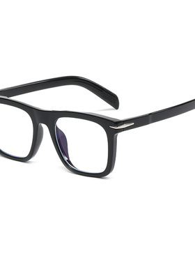 学院风休闲黑框防蓝光眼镜男