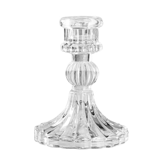 法式复古透明水晶玻璃烛台烛光晚餐家用香薰蜡烛台座装饰摆件ins