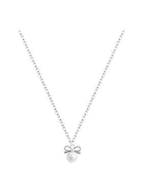 蝴蝶结珍珠款项链女小巧