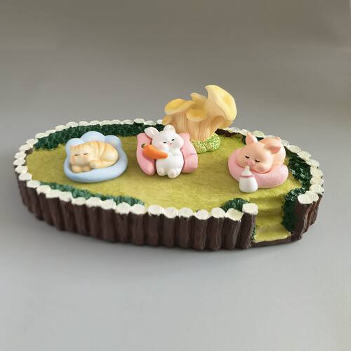 手作diy奶油胶可爱立体树脂动物配件饰品冰箱贴素材车载装饰配件