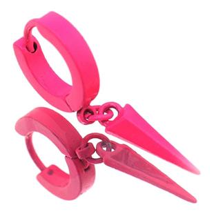 Shinma 钛钢尖锥亚比玫粉色骚粉色铆钉挂坠耳钉耳环穿刺耳饰辣妹