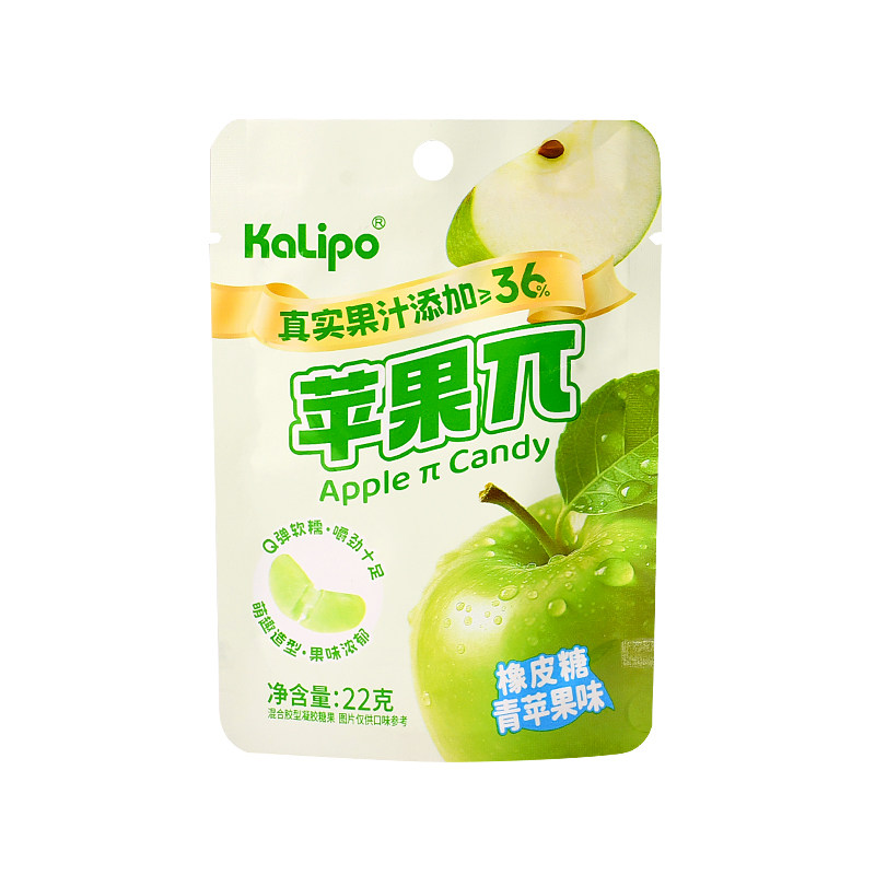 KaLipo青苹果片Q弹软糯苹果π水果味软糖儿时网红休闲解馋小零食